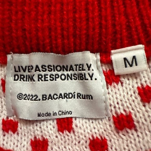 Livpassionately Bacardi Rum Ugly Christmas Holiday Sweater Halloween Men's Sz M - Picture 11 of 13